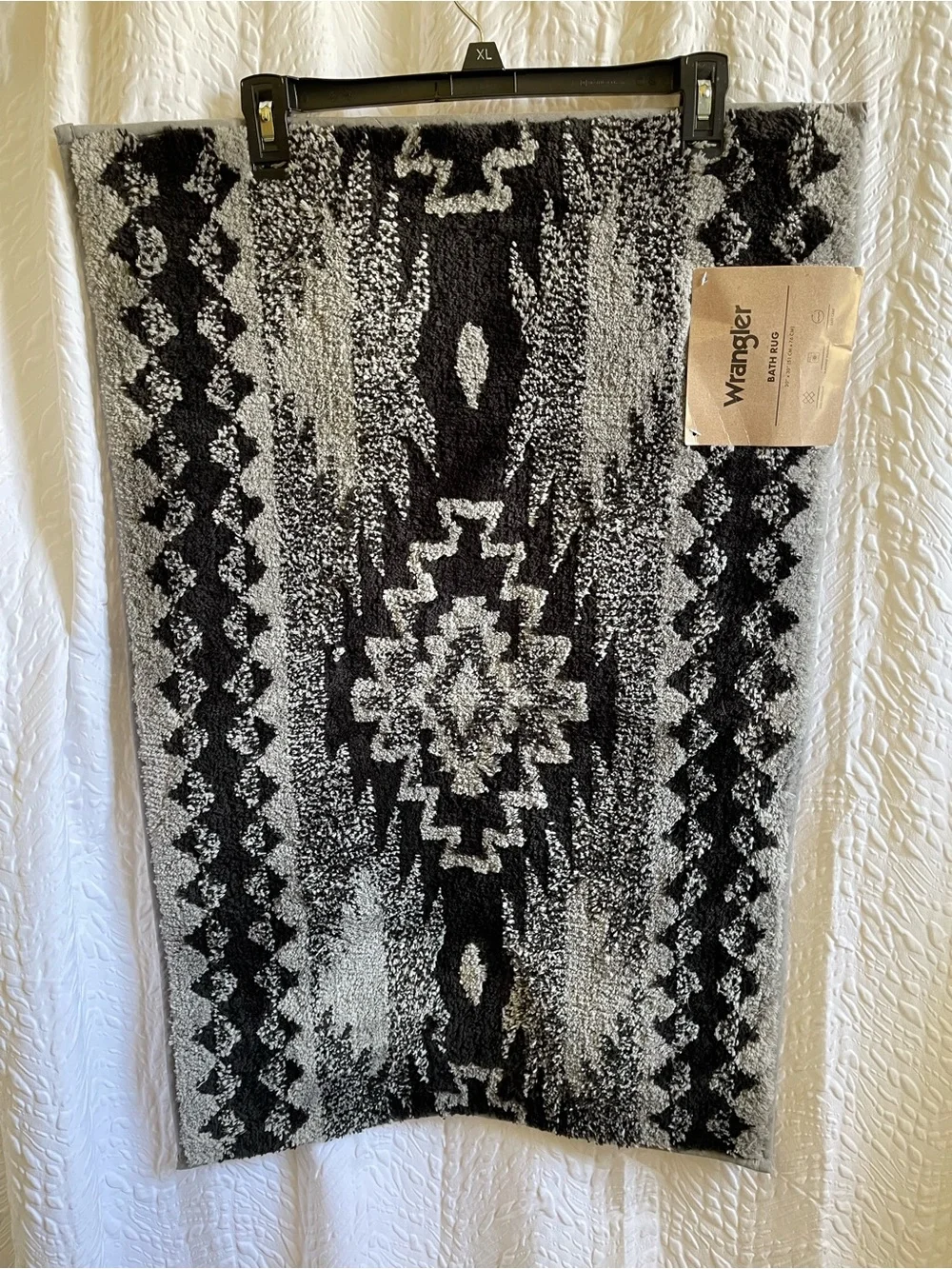 Wrangler Black & White Geometric Bath Mat 20” x 30” - NWT**